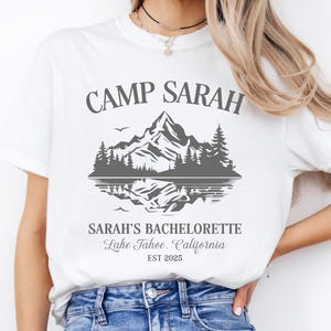 Custom Camp Bachelorette Shirts, Bachelorette Party T-Shirts, Mountain Bride Shirt, Camp Bach Shirt, Bride Camping Shirt, Bridal Party Gifts