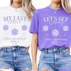 Custom Disco Bachelorette Party Shirts, Bachelorette T-Shirts, Disco Bride Shirt, Last Disco Shirt, Bridesmaids Proposal, Bridal Party Gifts