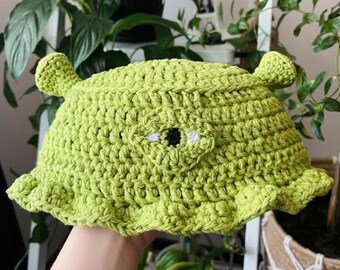 Alien Shrek Crochet Hat Pattern: Whimsical Mashup (PDF Download)