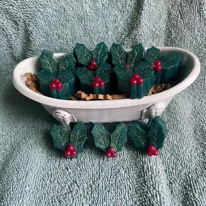 Mini Holly Soaps: Holiday Guest Soaps, Teacher Gifts (20 pc)