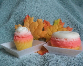 Macaroon Soap Set - Candy Corn, Macaroon, Cupcake, Halloween, Autumn, Thanksgiving, Fall Soaps, Halloween Soaps, Fake Foods, Food Soap