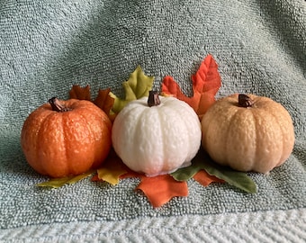 Pumpkin Soap Set: Fall Decor Soaps - Sweet Cinnamon, Pumpkin Spice, Autumn Afternoon