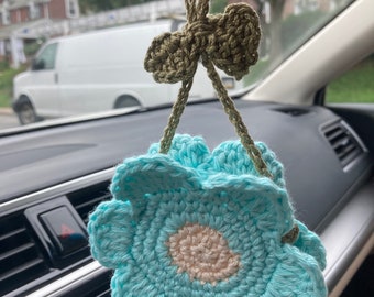 Car Air Freshener Flower Holder Air Freshener Car Accessory Car Air Freshener Holder New Car Gift Crocheted Flower Fragrance Holder Car Gift