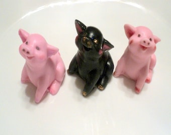 Pigs Soap Set - Pig, Pigs, Decorative Soaps,Pink Pig,Black Pig, Three Little Pigs, Party favors, Gift Idea, I Love pigs