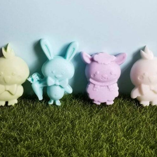 Kids Soap Set - Bunny, Chicken, Lamb, Easter Soaps, Party Favors, Basket Fillers, Kids party favors, Novelty Soaps, Baby Shower