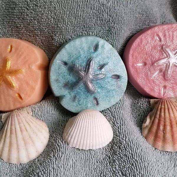 Sand Dollar Soap -  Beach theme, Shore,Seashell, Teacher gifts, New House gift, Summer,Sea Shore, guest soaps, small soaps