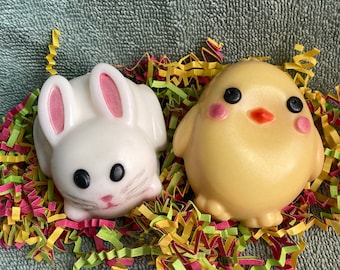 Spring Soap Gift Set - Bunny Chick Easter Soaps Baby Shower Party Favors Basket Fillers Teacher Gift Bunny Soap Chick Soap Kids soap