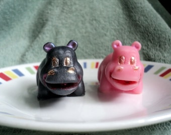 Hippo Soap Set - Hippos, Kids soap, Party favor, Birthday, Hippopotamus, Animal soaps, Zoo Soaps, Novelty Soaps, Tween