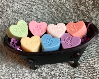 Valentines Day Soap Mini Heart Soaps - Hearts, Mini Hearts, Heart, Heart Sayings, Bridal Shower, Gift Idea, Kids Soaps, Mini Soaps