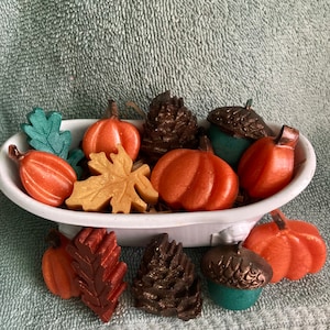 Mini Fall Soap Set - Fall soaps, Leaf soaps, Acorn soaps, Mini Soaps, Autumn, Thanksgiving, Handmade Soap, Pumpkin Soaps, Pinecone soaps