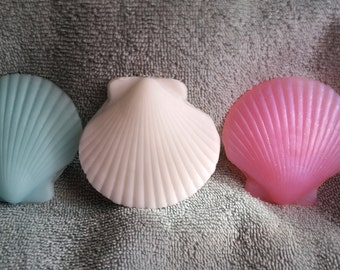 SeaShell Soap Set -  Beach theme, Shore,Mother's Day, Teacher gifts, New House gift, Summer, Party Favor, Wedding Favors,guest soaps