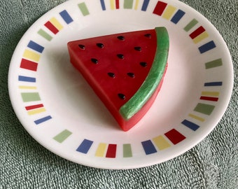 Watermelon Soap- Melon Soap, Decorative Soaps, Summer Soaps, Bath Decor, Kids Soap, Gift Idea, Party Favors, Gag Gift, Fruit Soap