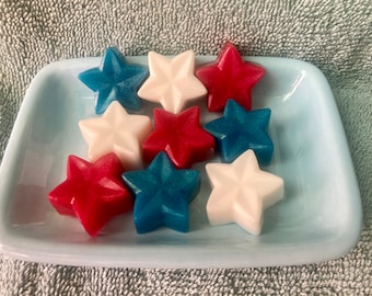 Mini Patriotic Star Soaps Star Soaps Memorial Day 4th of July Decorative Soaps Holiday Soaps Red White Blue