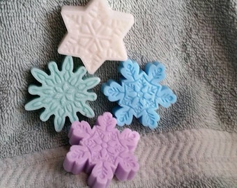 Snowflake Soaps -Teacher gifts, Co-Worker, Holiday Gifts, Stocking Stuffers, Snowflake, Package toppers