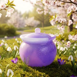 Pastel Sparkle Marbled Cauldron Jar: Candy Dish, Flower Pot, Flameless Candle Holder