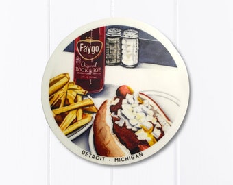 Faygo Rock and Rye Soda, Coney and Fries Vinyl Sticker