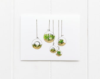 Hanging Garden Succulent Card