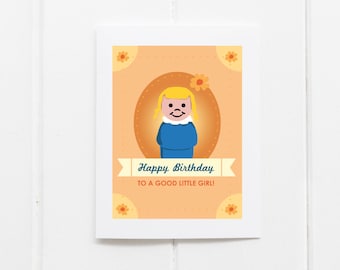 Fisher Price Little People Girl Birthday Card