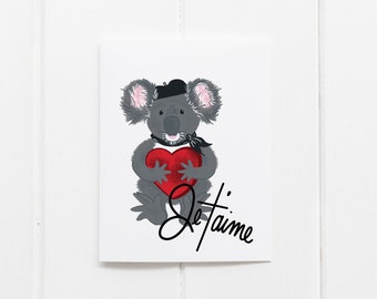 I Love You Koala Valentine Card