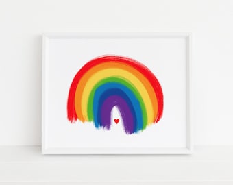 Rainbow Heart - Love Pride - LGBTQ+ - Fine Art Print