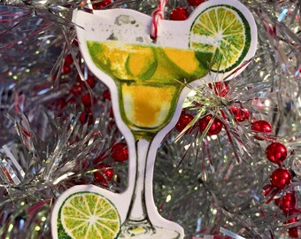 Margarita Cocktail Shrink Film Holiday Ornament