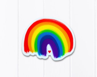 Rainbow Heart - Love Pride - LGBTQ+ - Die-Cut Vinyl Sticker