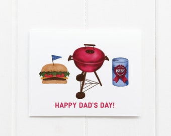 Happy Dad's Day Father's Day Grilling, Beer and Burger Card