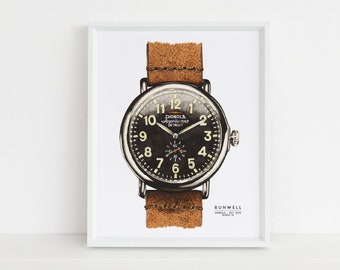 Shinola The Runwell Watch Watercolor Illustration Print