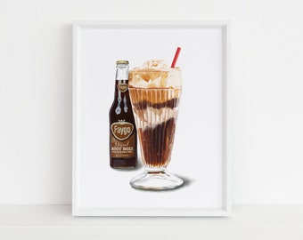 Faygo Rootbeer Float Digital Illustration Print