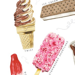 Ice Cream Treats Watercolor Illustration Print image 3