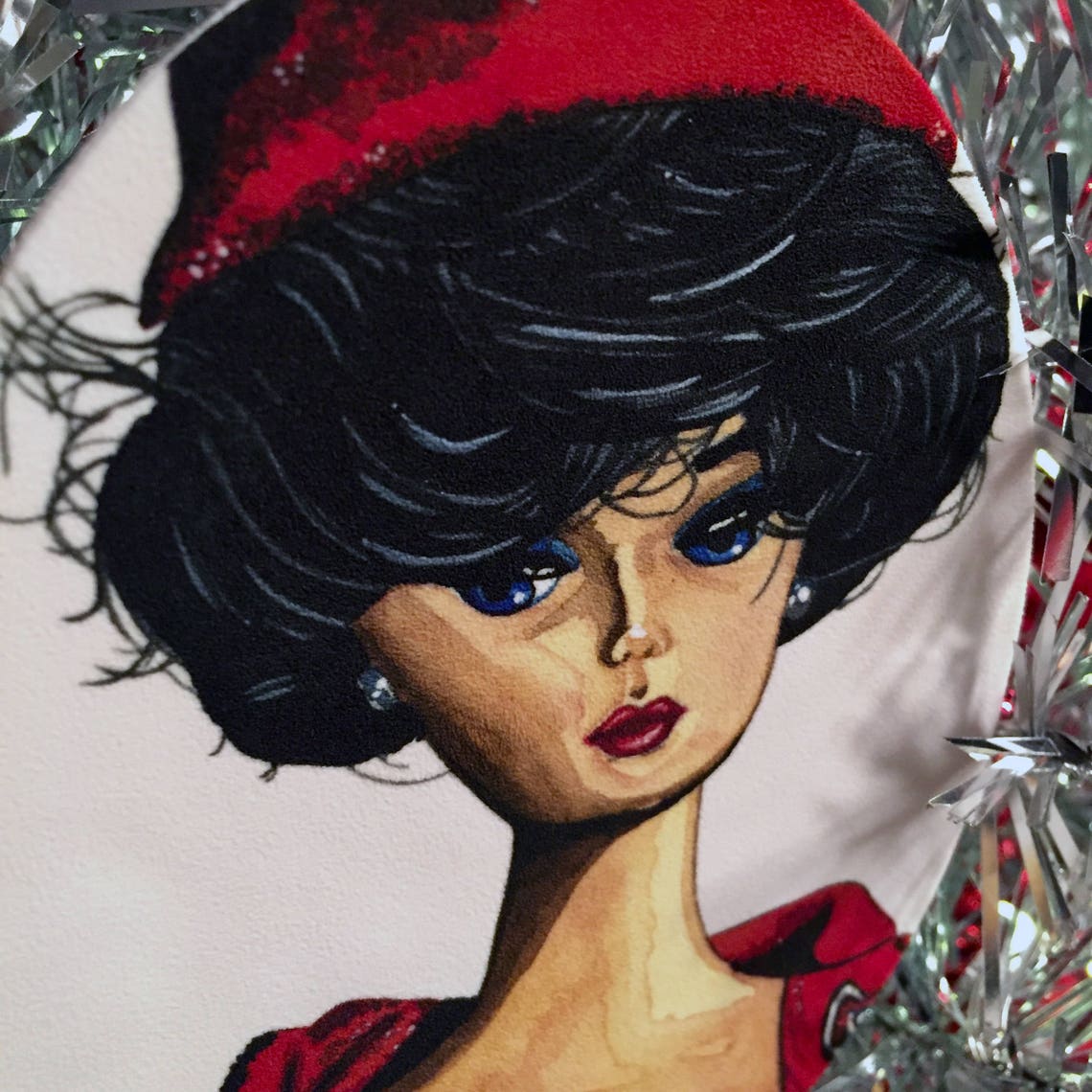 Vintage Red Hat Barbie Shrink Film Holiday Ornament - Etsy