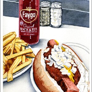 Faygo Rock and Rye Soda, Coney and Fries Watercolor Print image 5