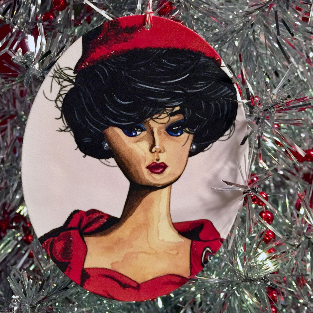 Vintage Red Hat Barbie Shrink Film Holiday Ornament - Etsy