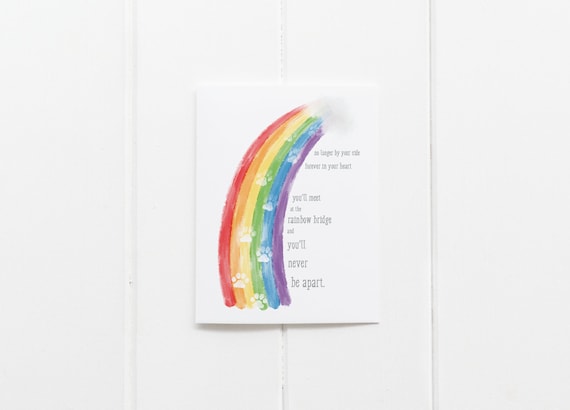 Rainbow Bridge Pet Loss Sympathy Card - Etsy