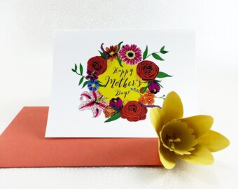 Happy Mother's Day Garden Gouache Illustration Card