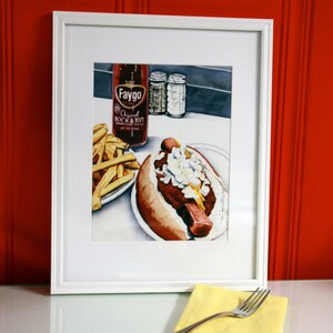 Faygo Rock and Rye Soda, Coney and Fries Watercolor Print image 3