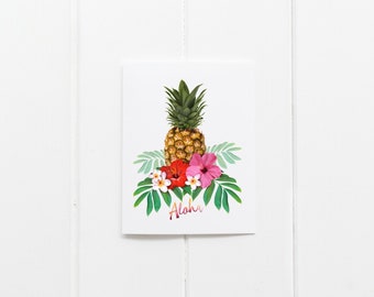 Aloha Pineapple Tropical Summer Card