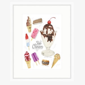 Ice Cream Treats Watercolor Illustration Print image 6