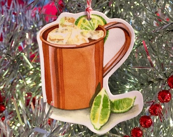 Moscow Mule Cocktail Shrink Film Holiday Ornament