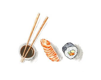 Ilustración de marcadores de la serie Sushi Sketchbook