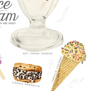 Ice Cream Treats Watercolor Illustration Print image 4