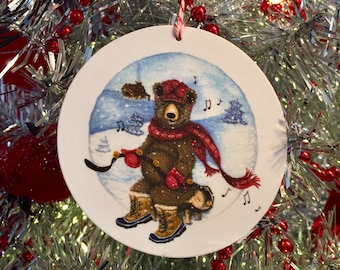 Holly Jolly Holiday Bear Shrink Film Ornament