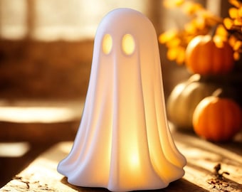 Tealight Ghost | Spooky Halloween Decor | Haunted Night Light | Eco-Friendly Halloween Party Centerpiece