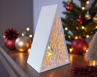 Festive Christmas Decor, Holiday Table Centerpiece, Soft Warm Glow, Seasonal Holiday Accent