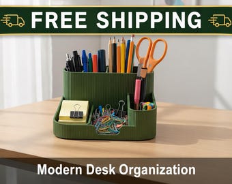 Modern Desk Organizer | 3D Printed Office Storage | Pen and Pencil Holder | Minimalist Decor