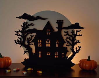 Spooky Halloween Decor | Haunted House 3D Printed Tealight Holder