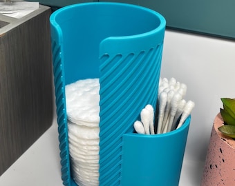 Bathroom Organizer,  Modern Vanity Storage, Colorful Bathroom Decor, Cosmetics, Cotton Swab & Pad Holder