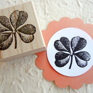 Sello de goma del Día de San Patricio, sello de trébol de cuatro hojas, sello de hoja de trébol, amuleto de buena suerte de Blossom Stamps