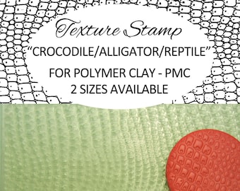 Texture Stamp CROCODILE ALLIGATOR Scales Texture Sheet for Clay, Metal Clay, Polymer Clay by Blossom Stamps