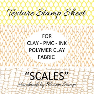 SCALES Texture Sheet Mat Set of 3, for Clay, PMC, Polymer Clay, Fondant, Ink & Paper, Fabric by Blossom Stamps
